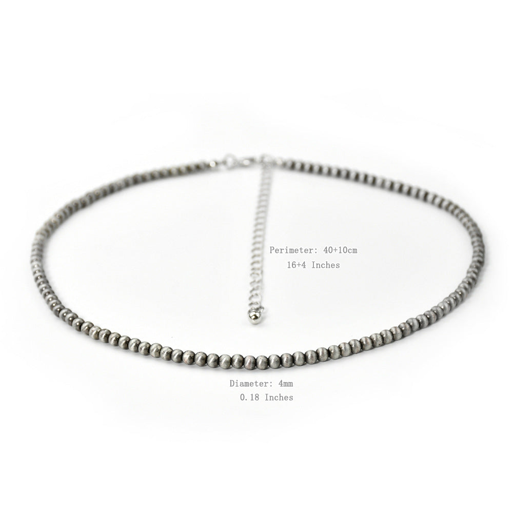 Wholesale Navajo Antique Brushed Pewter Bead Western Necklace